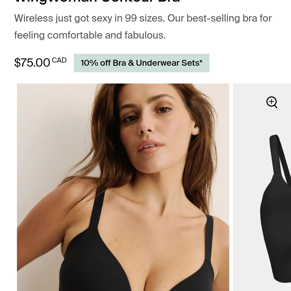 Knix Wingwoman  Black Wireless Bra